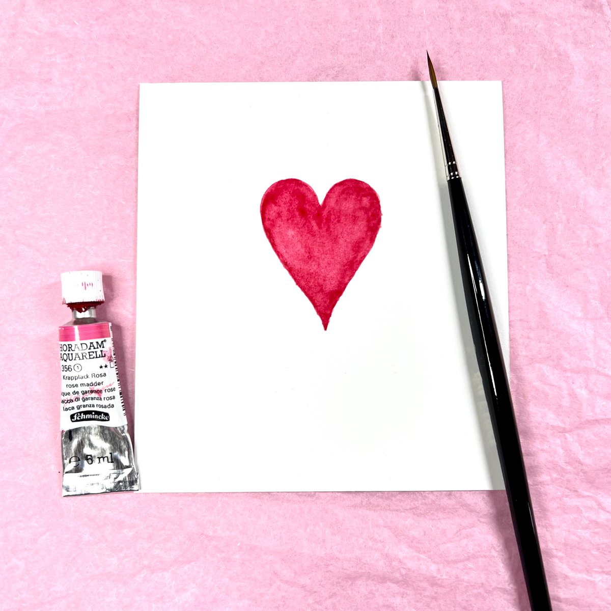 Watercolor painting of a pink heart valentine's day card. #Valentine #ValentinesDay #ValentinesDayCard #Card #Cards #Watercolor #Watercolour #PersonalisedCards #Love #happyvalentinesday #heart #valentinesday2023 #happy #art #RedRoses #PinkHeart #painting #NotonTheHighStreet