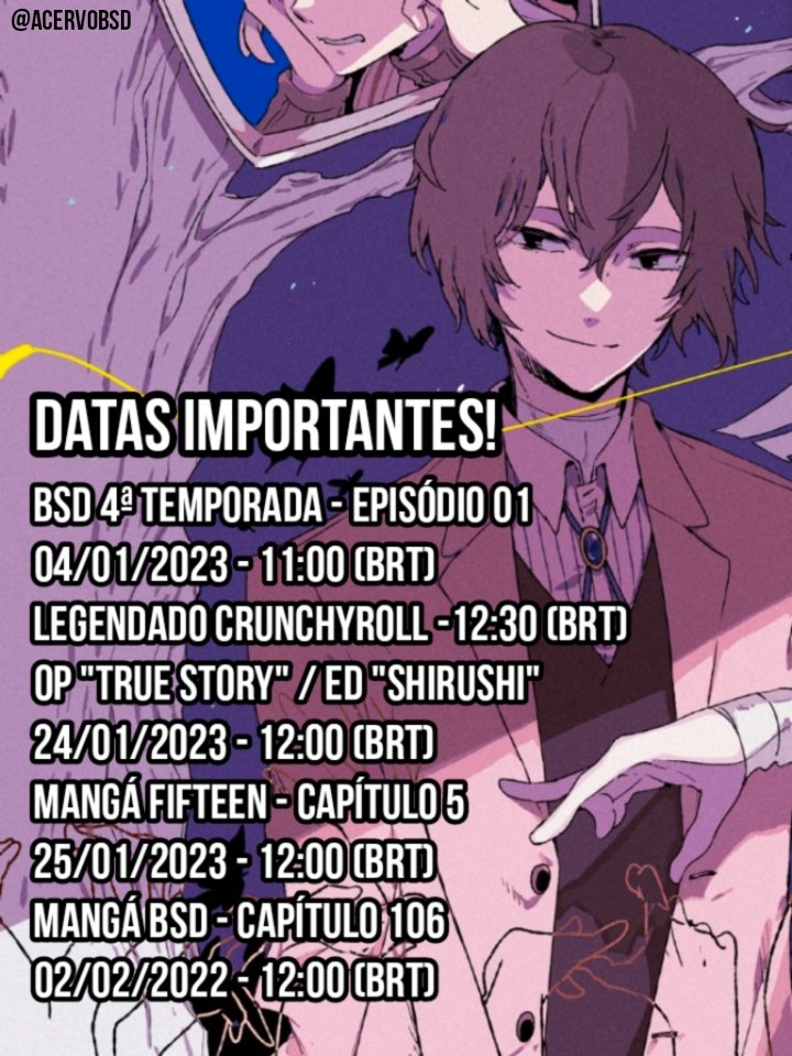 EP 5 DA 4 TEMPORADA DE BUNGOU STRAY DOGS DATA E HORA DE LANÇAMENTO 