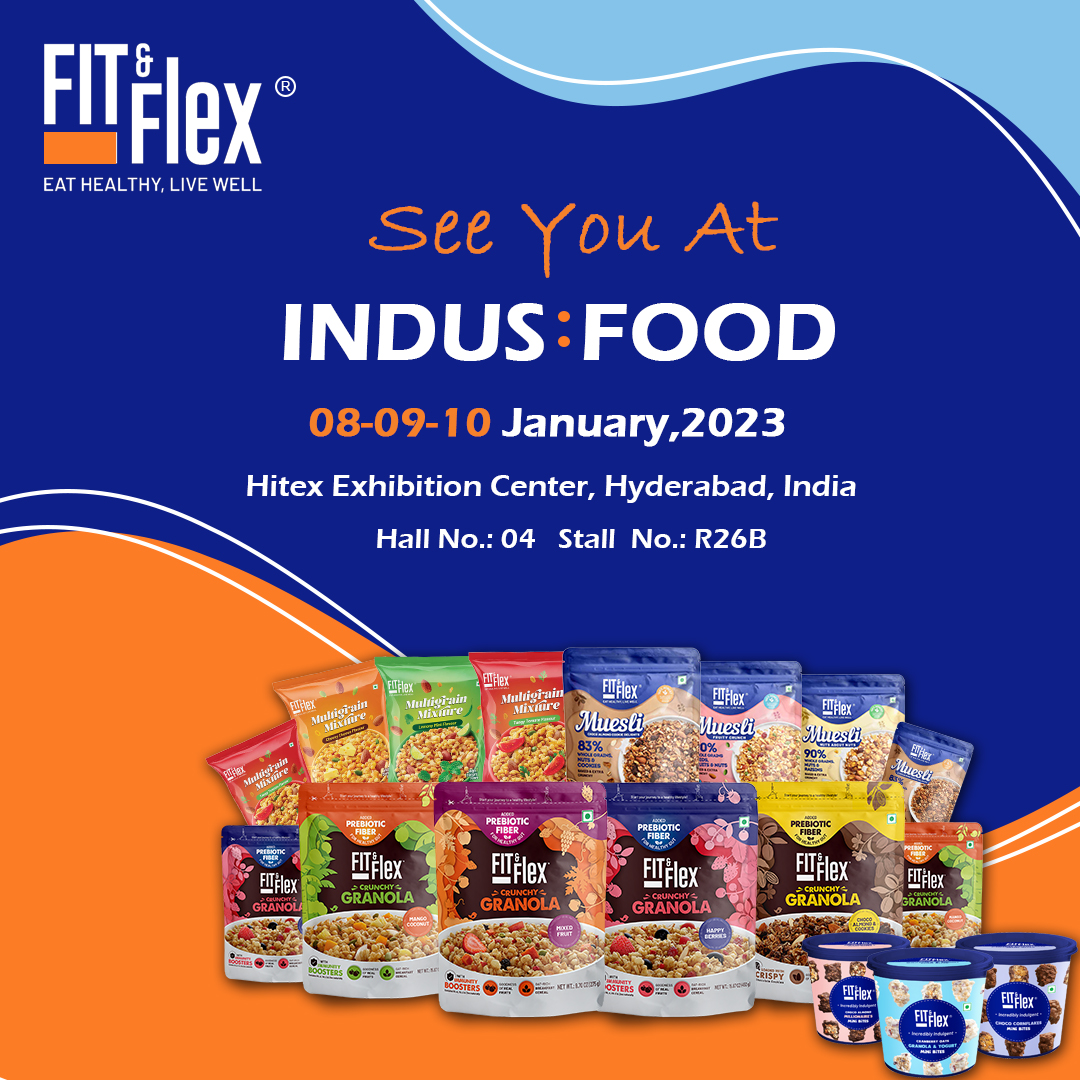 @FitnFlexGranola is looking forward to participating in the upcoming edition of #Indusfood between 8-10 Jan'23 at HITEX Center, Hyderabad, India.

Know more: indusfood.co.in

@TPCI_ 

#fitandflex #granola #healthyfood #oats  #foodbusiness  #foodandbeverageindustry