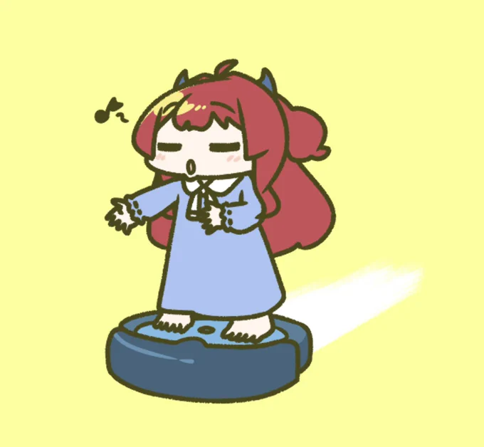 ロアちゃん歌って動くルンバに乗ってロアちゃん最近歌ってる〜?ロアちゃんの歌声は綺麗だから何度でも聞きたくなるよ今年初めて聞いた歌もいつか聞いてみたいねロアちゃんの今年に好きになる曲いっぱいあるように今日のご飯カレー #ロアート 