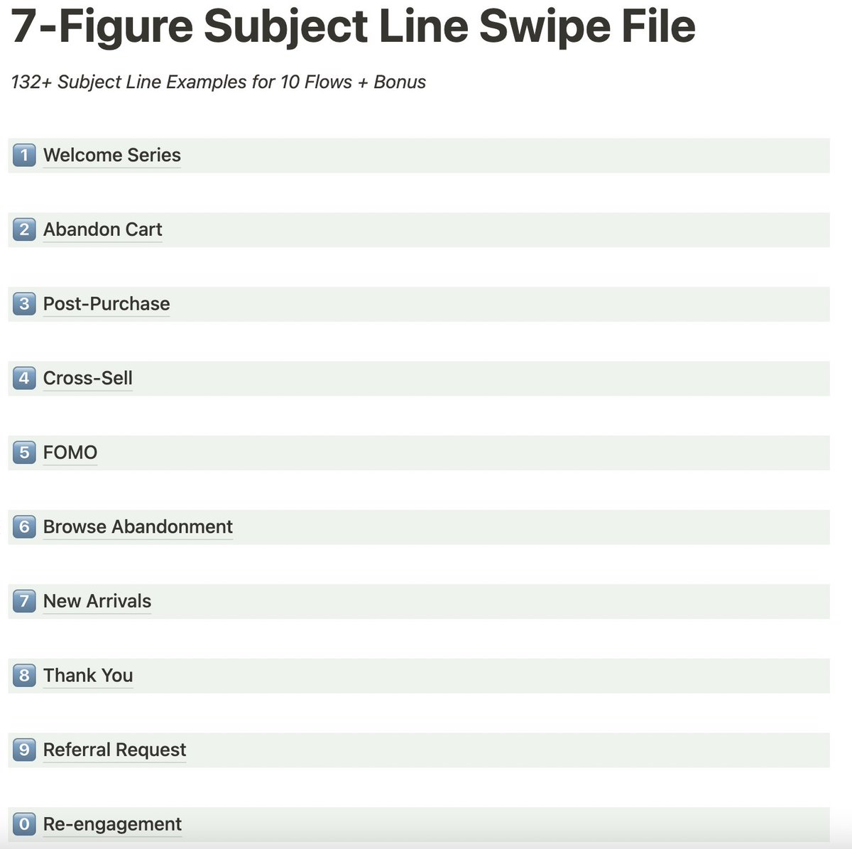 theShawnMorrow's tweet image. I just created a Swipe File with 

-130+ subject lines
-10+ email flows
-100s of examples

These have generated 7-figures for my clients. 

Want to see them?

RT + comment &quot;subject&quot; and I&apos;ll DM it to you

(Must be following)