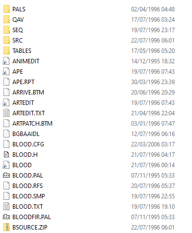 BuildEnginePics's tweet photo. I certainly wasn't expecting this, but an 1996 Blood source code leaked, and by you know who https://t.co/ER7hHKBbfb