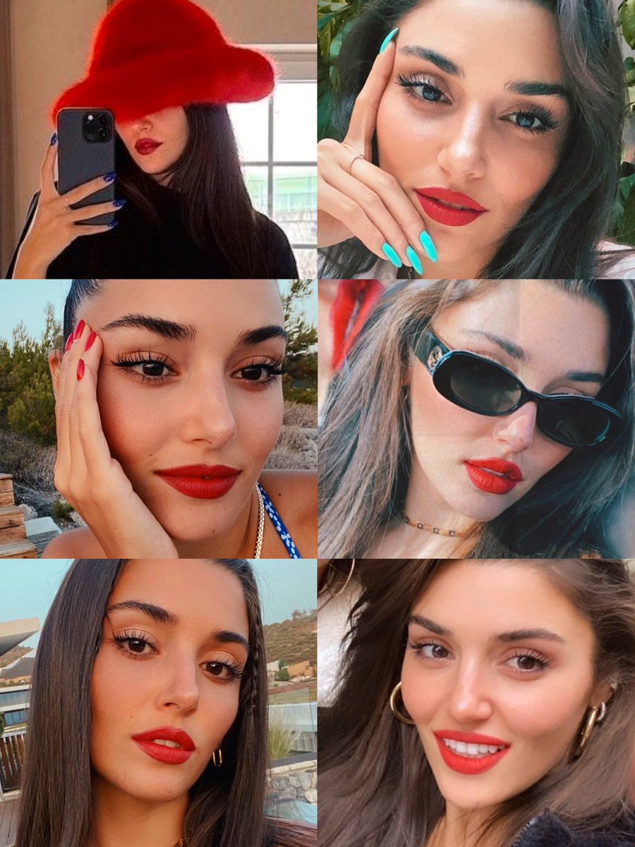 maktubedser's tweet photo. Red lips on Hande is a slay combo https://t.co/24lw8nFtpr