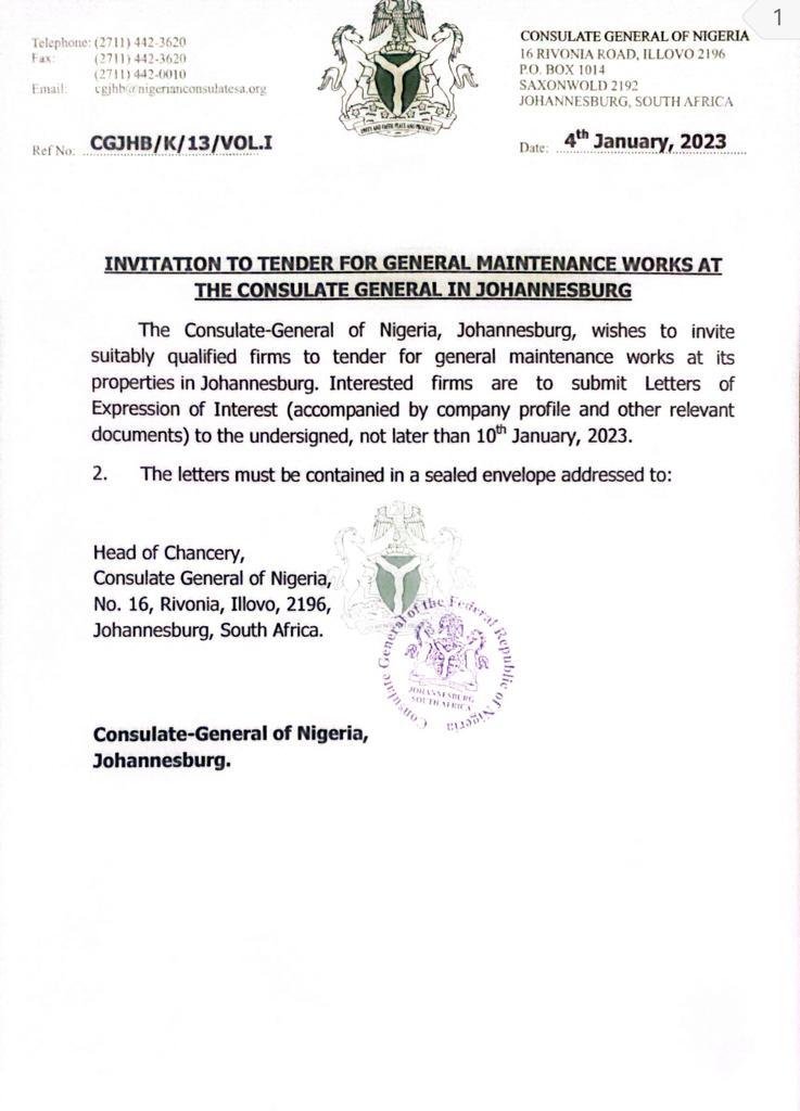 Consulate General of Nigeria, South Africa tweet media