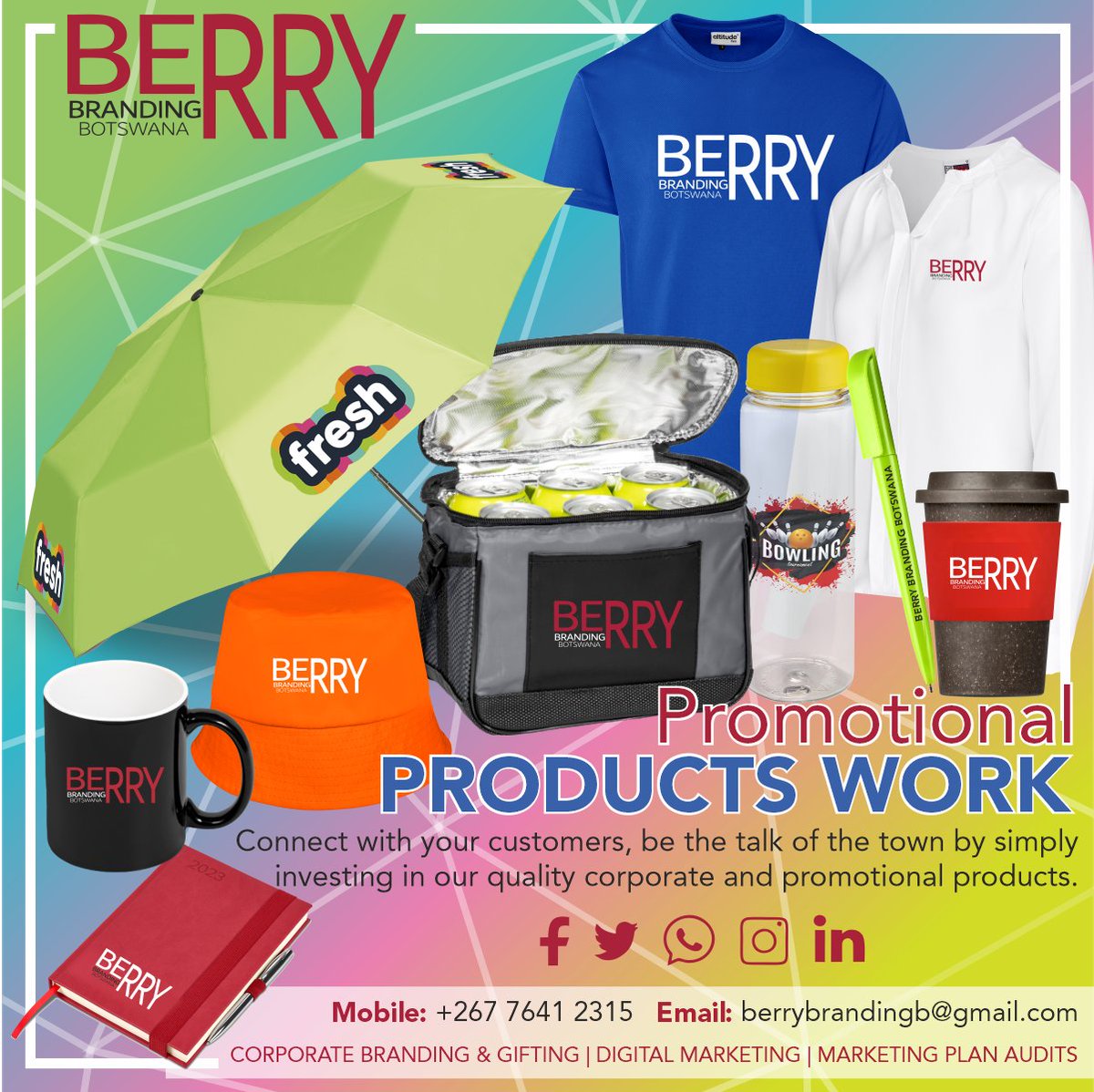 Start this new season by   CONNECTING with your CUSTOMERS & EMPLOYEES!!!!! 

Invest NOW in  memorable, fun and Functional corporate gifts & Clothing!!!

#NewYear #2023PlansInMotion #BrandedGifts #marketplace #merchandise #pushabw #gifts #promogiveaway