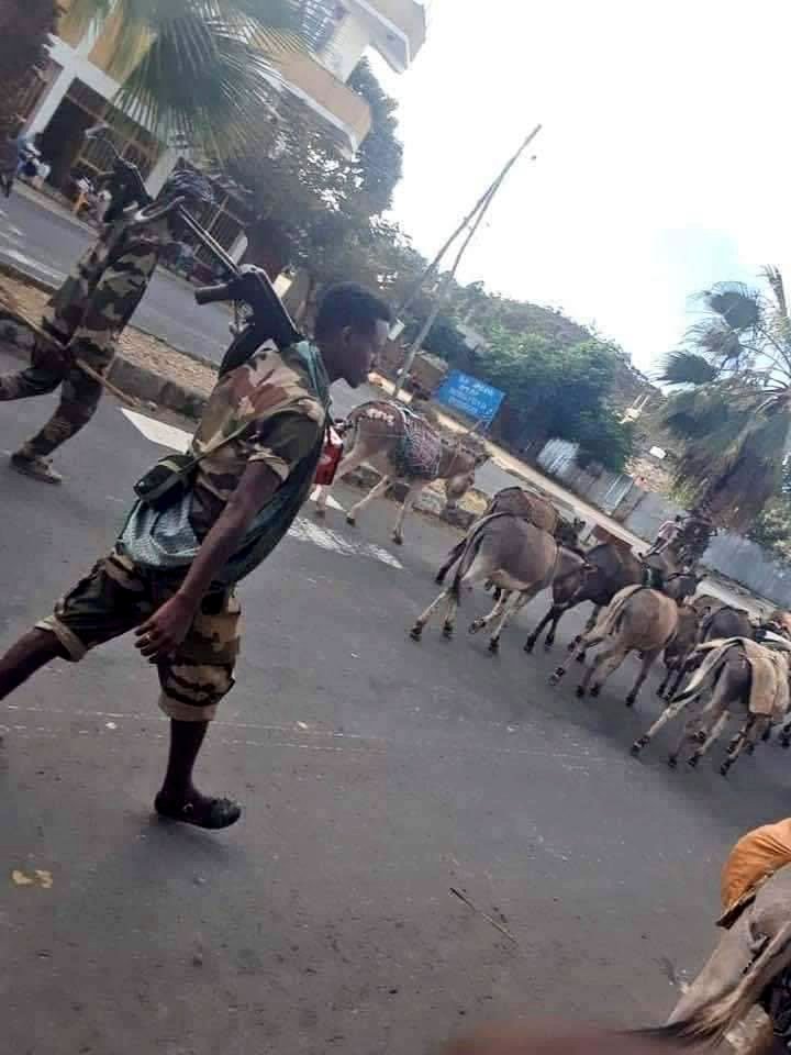Haphtom's tweet photo. #Eritrea/n forces are not leaving Tigray at all. Eritrean forces are only swapping places inside #Tigray.

We've confirmed their presence inside Tigray. These pictures are taken today, in Tigray.

#EritreaOutOfTigray https://t.co/EUmzxVXJED