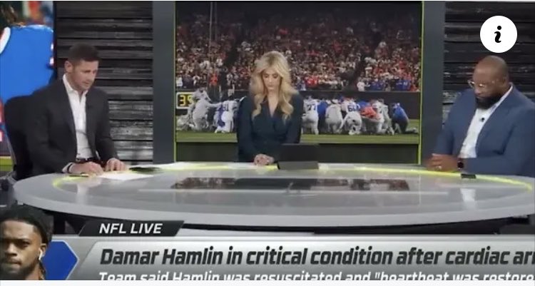 dr_palazzolo's tweet photo. And this…Former NFL QB Dan Orlovsky leading ESPN Co anchors Laura Rutledge &amp; Marcus Spears in prayer for Damar. Now maybe people will recognize how much we need prayer back in Schools as well. Keep it going. We need God. https://t.co/bcDBJf8XUm