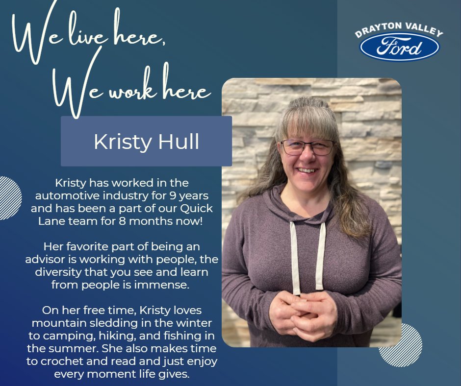 Meet The Team!

Kristy is one of our Quicklane Advisors, she is knowledgeable, helpful, and very friendly!
Be sure to stop by and see her next time you're in!