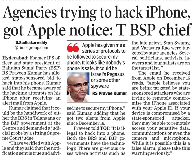 akhilendraPpasi's tweet photo. #StopHackingMyPhone
- Sri @RSPraveenSwaero ,
Telangana @bspindia Head. https://t.co/Yu5KTp2RzU