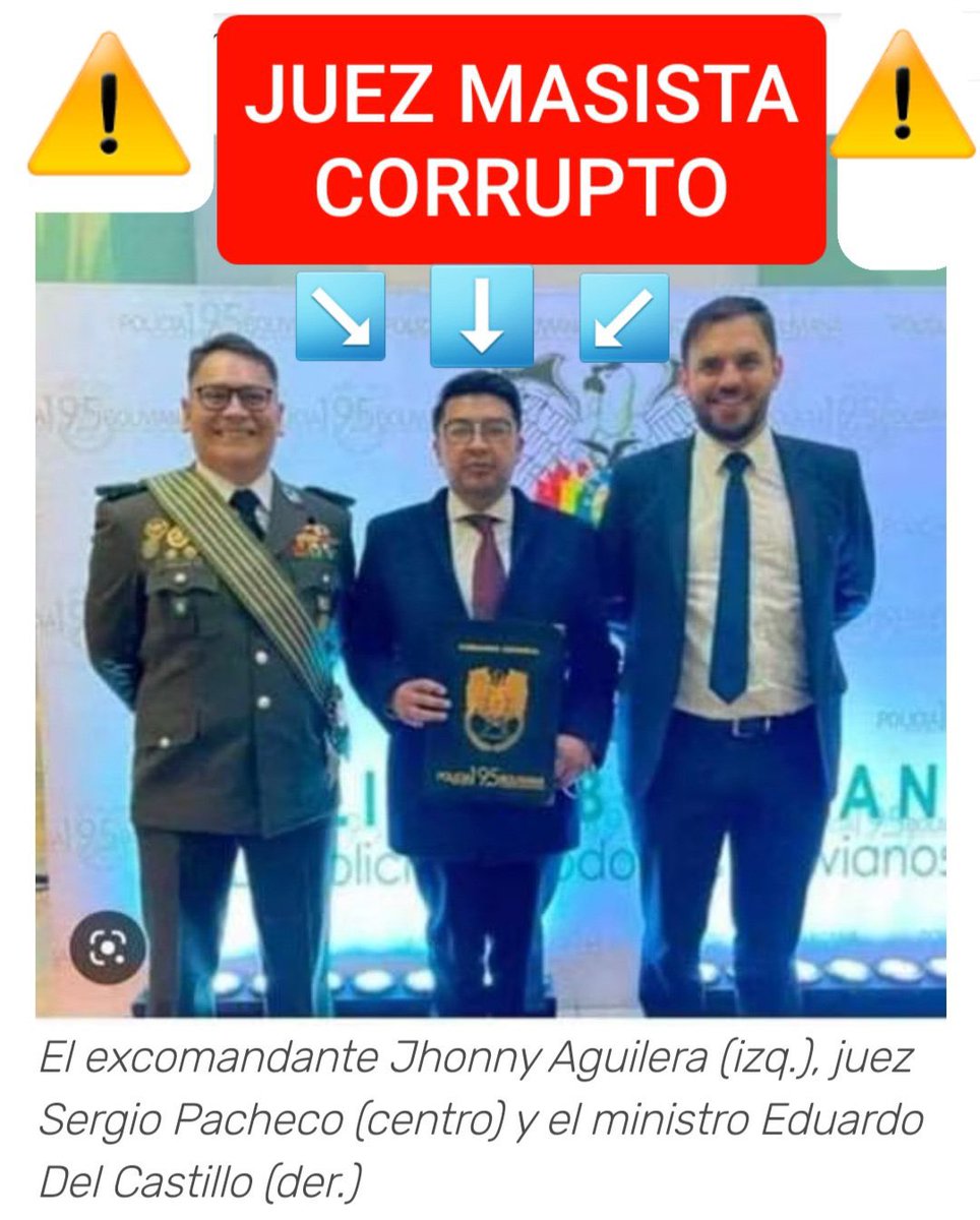 MikelTalo's tweet photo. ATENTOS. Quien es el Juez   SERGIO PACHECO DIAMANTINO? Es el juez que dio detención en Chonchocoro a Luis Fernando Camacho.  Este Juez fue procesado en el 2016. El cual no le  habilita ser JUEZ más.  Y como llega a ser juez el 2022? Escuchen los audios. https://t.co/6CmzxdNxdc