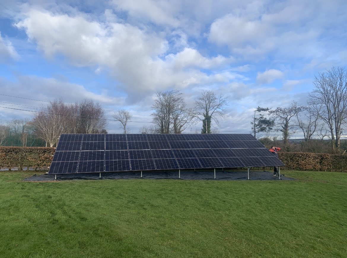 CCRenewablesLTD's tweet photo. One of our most recent ground mounted installs! #ccrenewables #solarpv #groundmounted #solarenergy #ireland #waterford https://t.co/EPFTvSMlLg