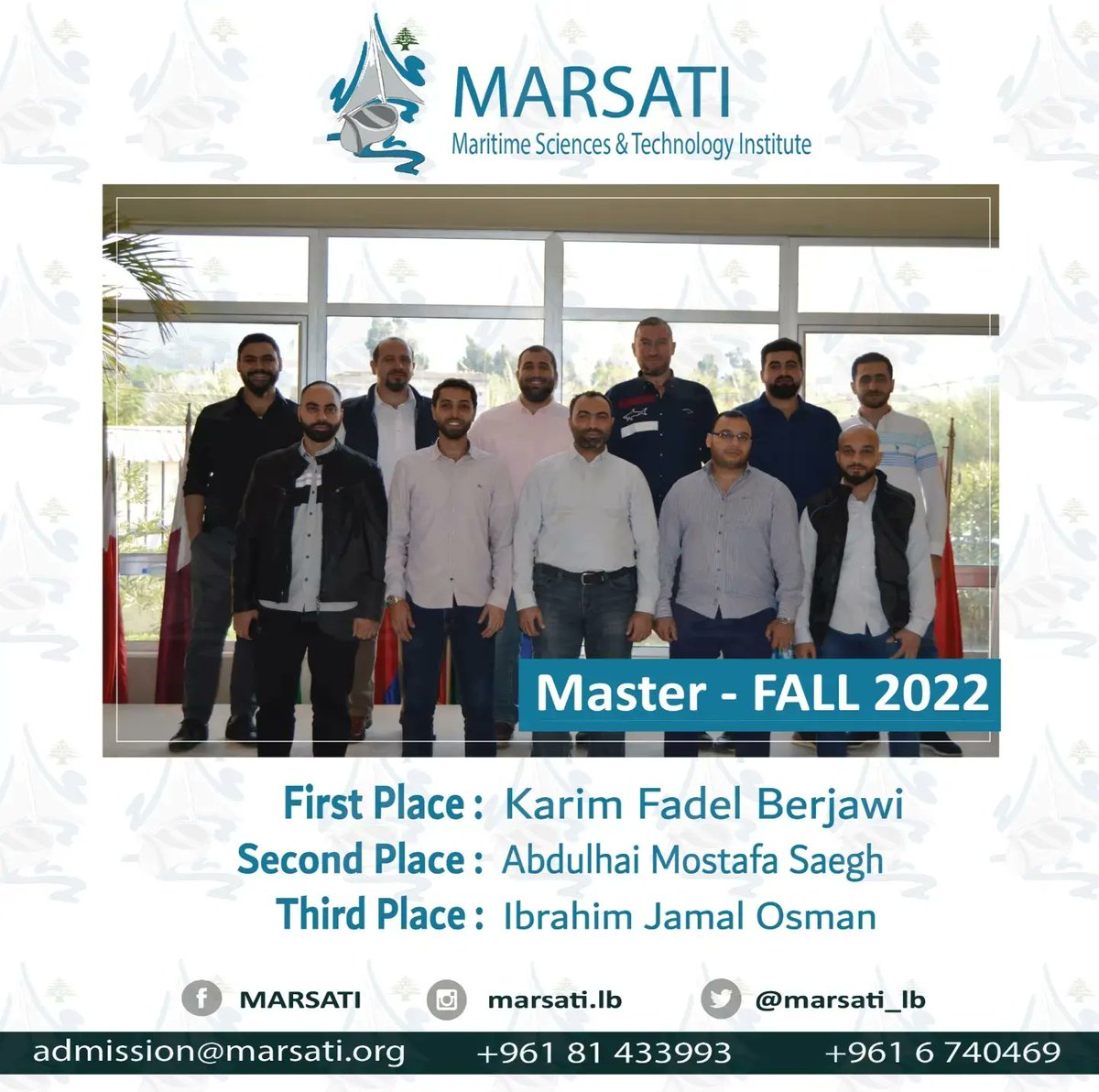 Marsati_Lb's tweet photo. Congratulations on your well-deserved achievement!
We wish you more success in the years to come.
#Marsati #MaritimeSciences #STCW #Batroun #Lebanon #Ship #Master #Captain #Sealife #ChiefEngineer #Engineer #LearningToCommand https://t.co/zcpSptMJB3