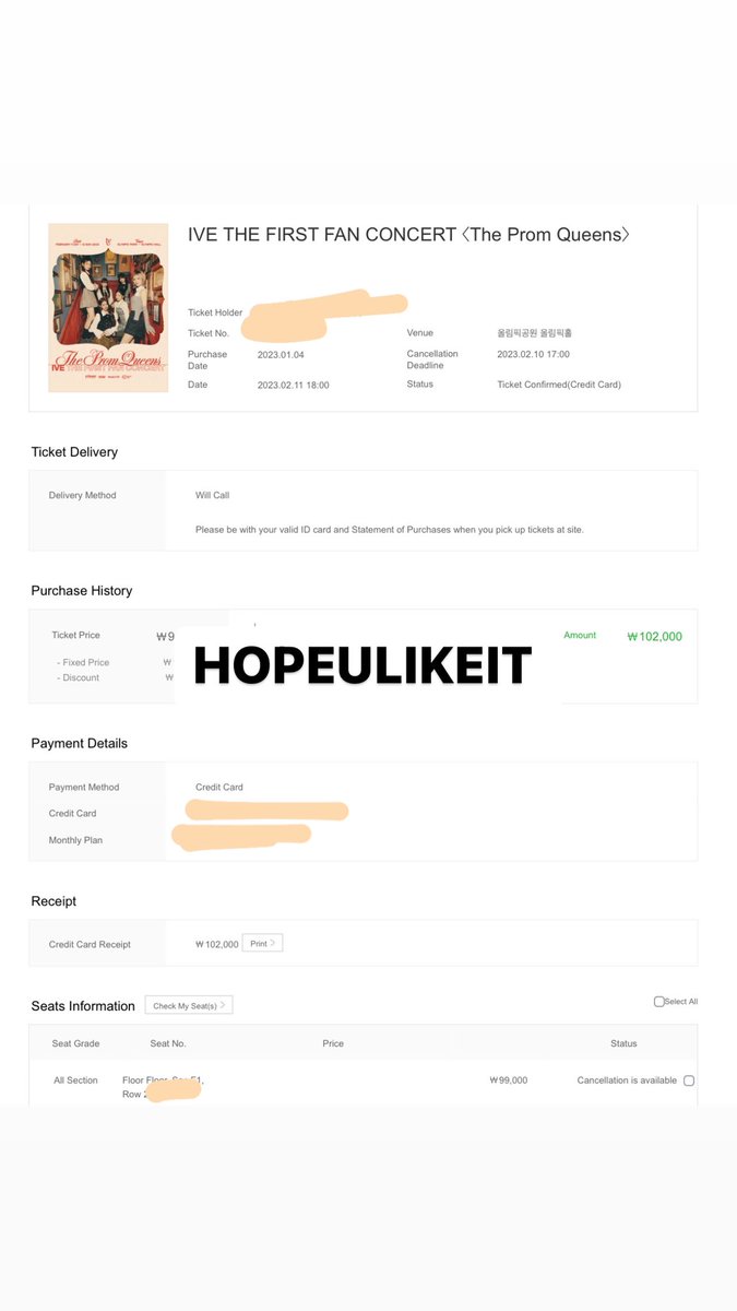 Hopeulikit__'s tweet photo. #IVE SEOUL FANCON TICKETS Tickets successful 
Still have Floor first 5 rows 
No need membership 
-
If you need please dm 
-
#티켓양도 #チケット #交換 #대리티켓팅 #IVE #IVE_SHOT #IVE交換 #ThePromQueens #WONYOUNG #YUJIN #GAEUL #REI #LIZ #LEESEO #IVEFANCON #IVE https://t.co/9BdNIC8tBl
