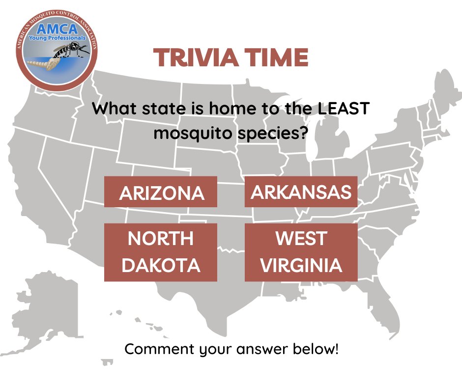 Happy #WorldTriviaDay YPs! 

Which state do you think has the least mosquito species with only 26 different types of mosquitoes? 🦟 Comment down below! The answer might surprise you 😮