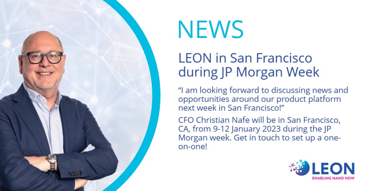 #LEON has successfully concluded the development of its #LNP-encapsulation reactor.

Meet us during #JPMorgan week in San Francisco, CA (Jan. 9-12) and learn more about the potential of this innovation!

bit.ly/3WZqyT4