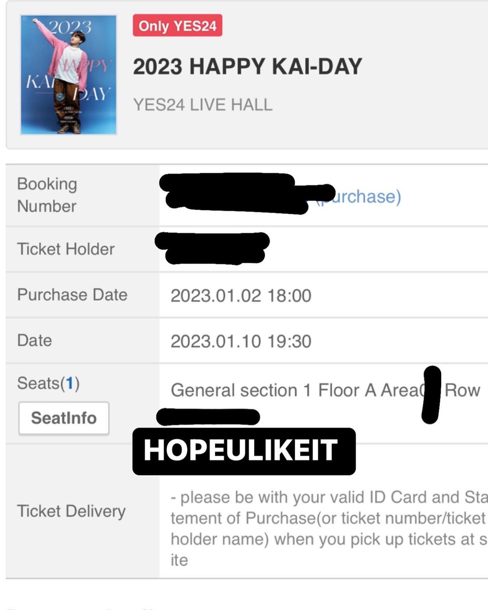 Hopeulikit__'s tweet photo. #KAI birthday party seoul ticket successfully 

#EXO  #티켓양도 #チケット #交換 #대리티켓팅 #KAI #KAIDAY #HAPPYKAIDAY #김종인 #카이 https://t.co/l6yMHo6Dt1