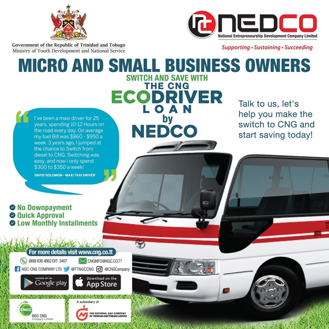 NedcoTT's tweet photo. SWITCH AND SAVE WITH THE NEDCO CNG ECODRIVER LOAN

It costs only $15 to fill a CNG tank! 

Switch to CNG today and start your savings! APPLY NOW: https://t.co/jmdgwDNYqF

For further information: email training@nedco.gov.tt or call 821-5800 https://t.co/sfW8tDkW7y