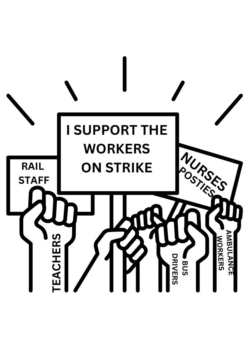 This fantastic 'I Support The Workers On Strike' graphic can be downloaded from the RMT website, link below.
Print it out and display it in your window.
ow.ly/71aK50Mi9TJ