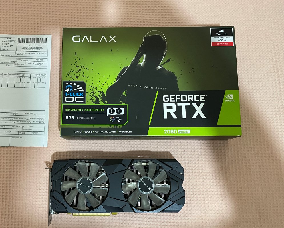 x__ViNi's tweet photo. Galera, tô vendendo minha placa de vídeo, quem puder ajudar a divulgar, eu agradeço:

GALAX GeForce RTX 2060 Super EX

💰 R$1.700,00 (negociável)
💳 Parcelo no Mercado Livre
✅ Funcionando 100%
🔆 Com RGB controlável
➖ Extremamente bem cuidada
📦 Na caixa original com NF https://t.co/rgYSK4zSoF
