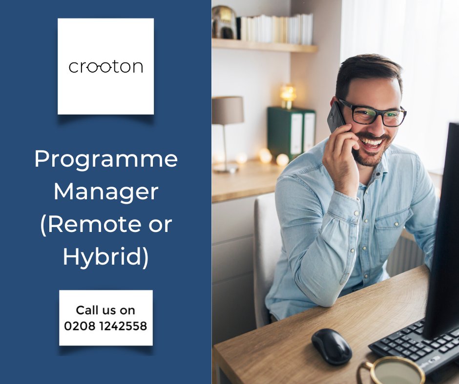 Programme Manager (Commercial Retail) #oxfordshire #hybrid or #remote, #ukbased 
£45,252 - £59.303 per annum + benefits
36.25 per week, Monday to Friday 
portal.crooton.com/#/vacancy/2117 
#charityjobs #notforprofitjobs #oxfordshirejobs #newyearnewjob