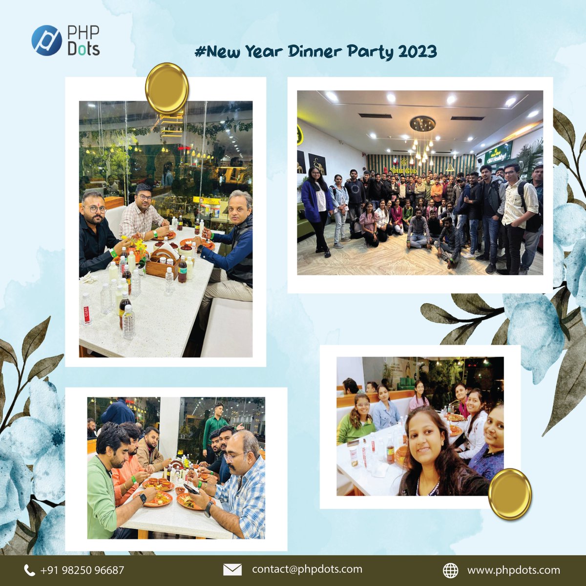 Tuvocpvtltd's tweet photo. The best way to end the year is a nice dinner party with PHPDots Family.
New Year Team Dinner Cheers2023.🍻🥂
#newyear #newyear2023 #newyearparty #dinner #softwaredeveloper #softwareengineer #newyearcelebration #newyearcelebrations🎉#phpdots #gheegudahmedabad #GheegudRestaurant https://t.co/3bpNNRvCgh