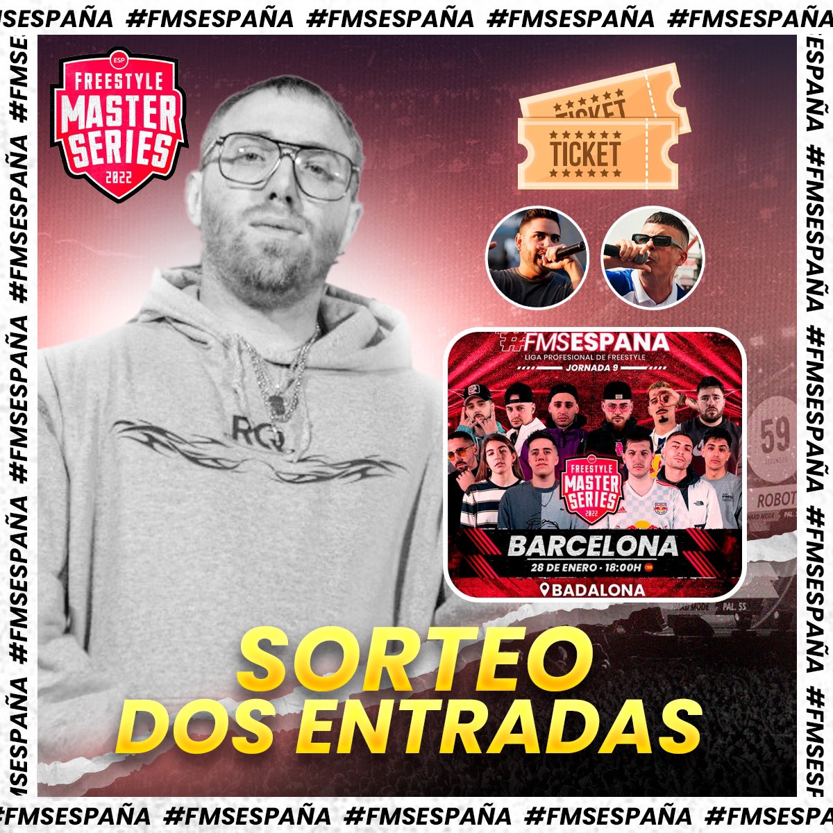 SORTEO DOS ENTRADAS PARA FMS BARCELONA.

1) MENCIÓNAME EN ESTE POST: instagram.com/p/CmZbl64jei4/…

2) SÍGUEME A MI Y A <a href="/FMSEspOficial/">FMS España 🇪🇸</a> 

¡MUCHA SUERTE A TODOS!