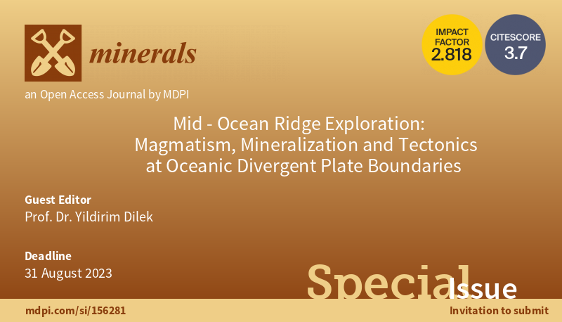 Minerals_MDPI's tweet photo. 📌New #Special_Issue "#Mid_Ocean_Ridge Exploration: #Magmatism, #Mineralization and #Tectonics at #Oceanic_Divergent_Plate_Boundaries" edited by @Dileknews is now #open_for_submissions!
#mdpi #OpenAccess #minerals @MDPIEnvironment 
 👉Find more at: https://t.co/pWPJPYaqZL https://t.co/Z4KXJRxrlk