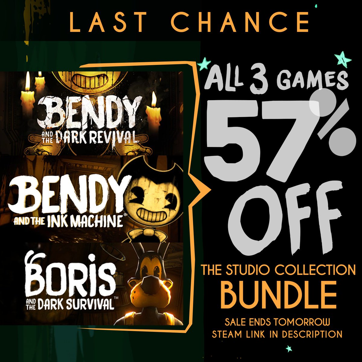 Bendy on X: Last chance! VOTE for “Bendy and the Dark Revival” in