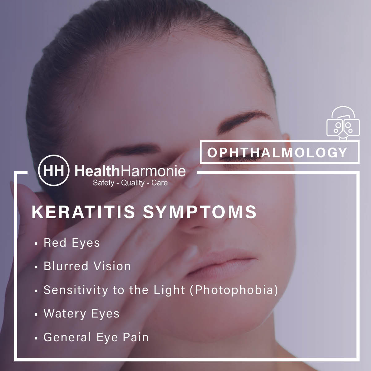 HealthHarmonie's tweet image. It is important to take action when symptoms of keratitis arise as they will gradually worsen over time. Dependant on the type of keratitis, symptoms can often appear right away. Symptoms to look out for are listed below.

#Keratitis #Ophthalmology #EyeCare #EyeHealth