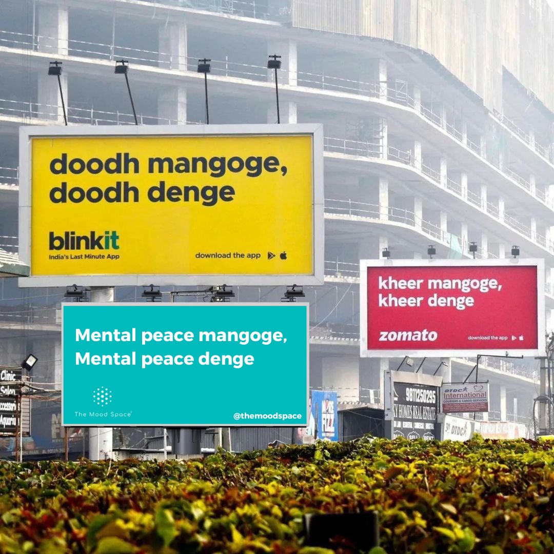 TheMoodSpace1's tweet photo. doodh aur kheer to theek hai, magar mental peace ka kya?

Mangoge to wo @TheMoodSpace1 dedega. 🤌

@zomato @letsblinkit

sign up kijiye, sessions lijiye: https://t.co/Lo6gUetXvg

#zomato #blinkit #collab #mentalpeace #therapy #mentalhealth #themoodspace https://t.co/nhAUXWkKig