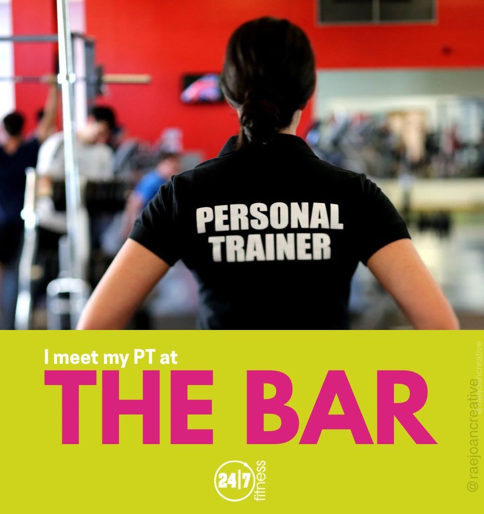 raejoancreative's tweet photo. I meet my PT at the bar #PersonalTrainers #Gym #PT 👟@OneMinuteBriefs #247Tribe https://t.co/9CTojr0GOs