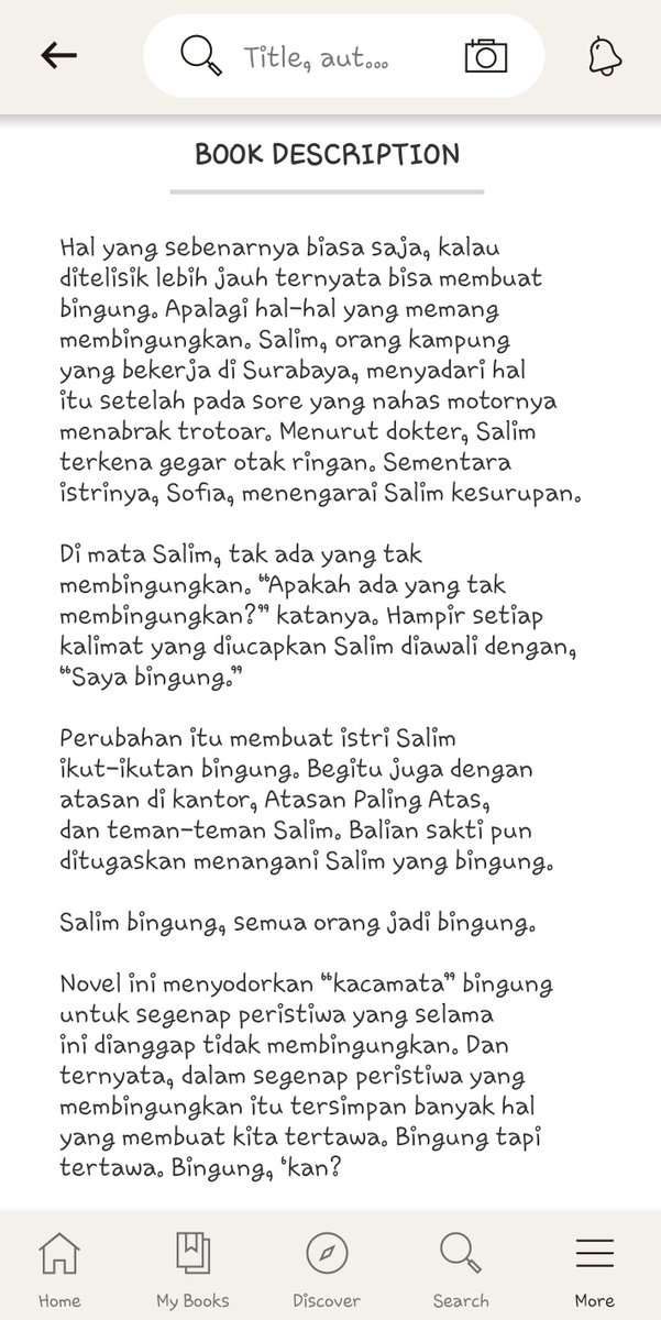 zardVh's tweet photo. 📖 Currently Reading 📖
BINGUNG BINGUNG (2019)
by Fadel Ilahi Eldimisky
• Gramedia Pustaka Utama @gramedia
• 170 pages
• via 📱 @ipusnas_id
#ReadingChallengewithLILI #GrobMart #GrobPrime #GrobMartxLILI @liliniim @grobmart https://t.co/Pxwh4NaArQ