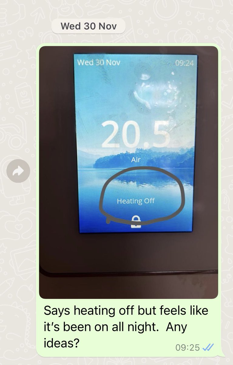 AlanWhite55's tweet photo. @Warmup_Plc 
Bought &amp; installed 6i e programmer on 29 Nov.  Will not switch off the heating, since then we’ve spoken to your tech dept and had an electrician to test.  Still faulty!  At what point will you replace or refund?  Do I have to go to the Small Claims Court? https://t.co/bz87zYOB7o