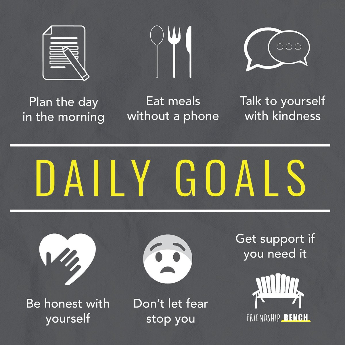 Your daily goals: ❌️ Should not be stressing you! ✔️ Should be adding value to your life and enhancing your well-being. #KeepItSimple 💛