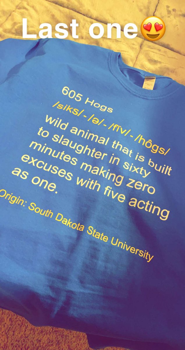 aimeejoc's tweet photo. Last shirt made, now stop snowing I’m going to frisco! #SDSU #FCSChampionship #605hogs #jackrabbits https://t.co/5frJt6sEL6