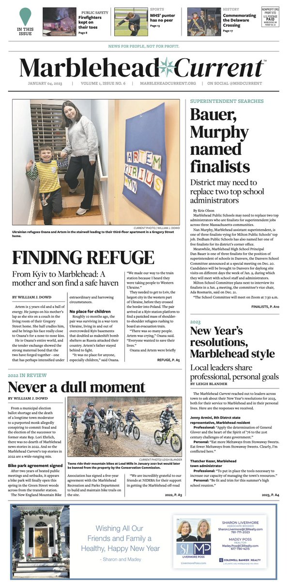 MHDcurrent's tweet photo. Issue 6 of the @MHDcurrent arrives today to all #Marblehead residences and businesses, and the gang's all here. We've got Bauer and Murphy, King and Gilliland, Chicki and Rand... Elton and Stevie? #MarbleheadCurrent #NewPaperWednesday #NonprofitNews https://t.co/Jevrju6vmi