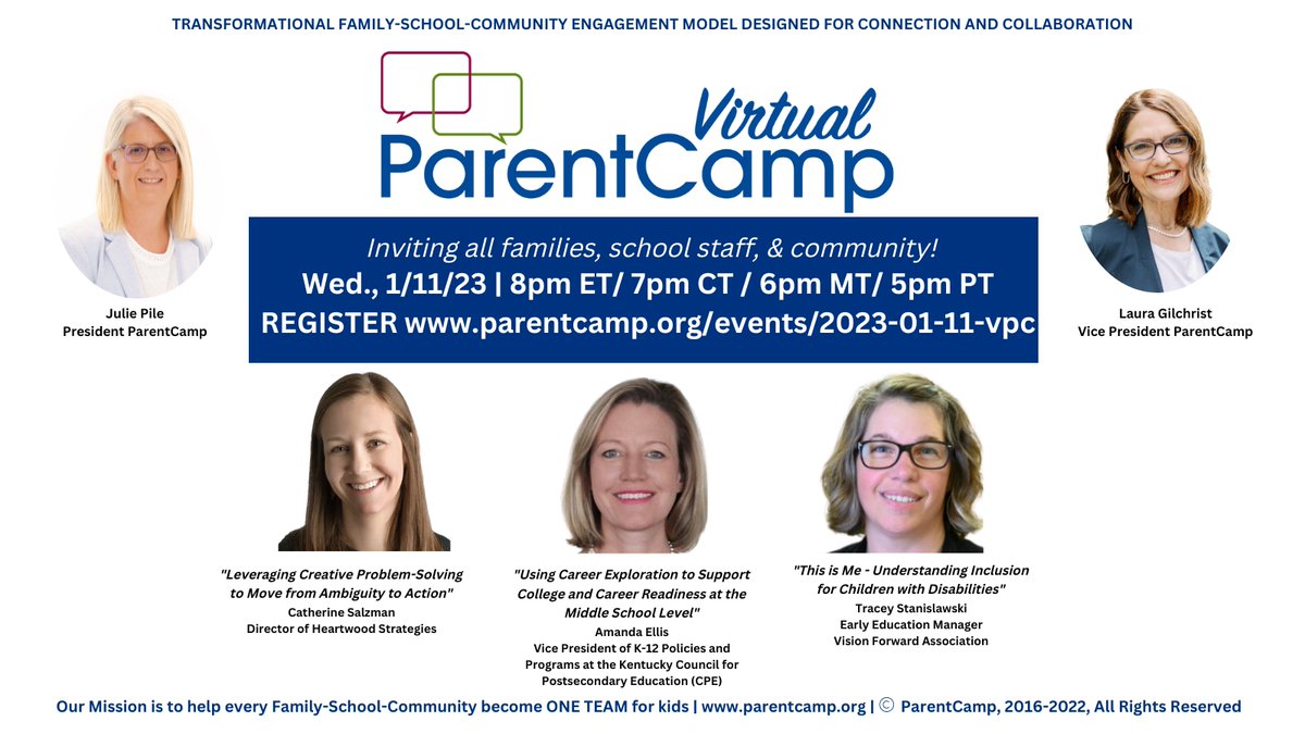 ParentCamp's tweet photo. New Year=New Virtual #ParentCamp! Join us Wed., 1/11 at 8pm EST. Register free at https://t.co/6e6xI6VuvW 
@BritanyHarris15
@Burgettb
@Bygrace504
@Camfawesome
@catsalzman
@cdbaumert
@cherylannheldt
@ChristinaFoehl
@chuckcbaker
@cjlehman302 https://t.co/0DZXhg1guh