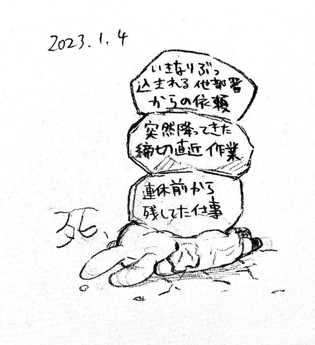 新年から死んだわ