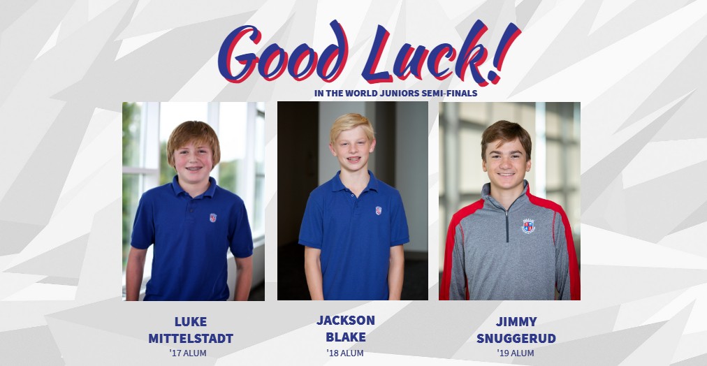 It's not quite #ThrowbackThursday, but we couldn't resist sharing alums @lmittelstadt16 @jackson8blake & @JSnuggerud as 8th graders. Tonight, they wear @usahockey jerseys for the semifinal round of #WorldJuniors! @IIHFHockey @GopherHockey @UNDmhockey @youthhockeyhub