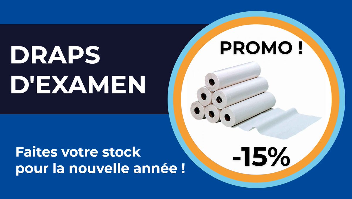 EloiMedical's tweet photo. ALERTE PROMO ! ⚠️
15% sur une sélection de draps d'examen sur notre site
https://t.co/yDDdh97eEH

#materielmedical #medecins https://t.co/hIvEdxRabd