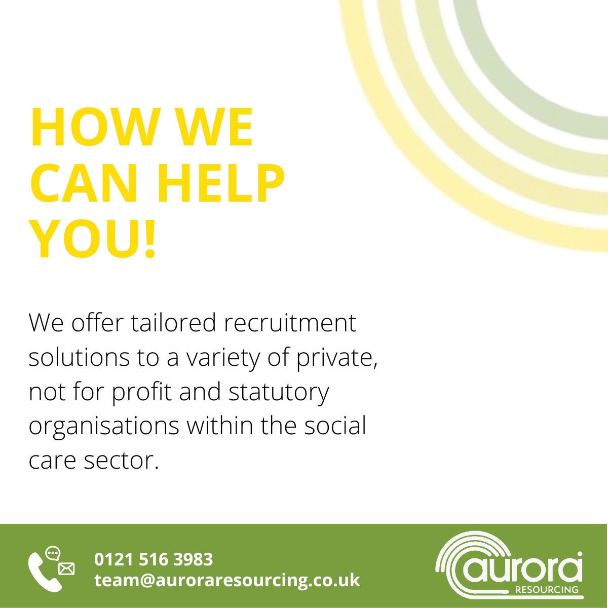 AuroraResLTD's tweet photo. At Aurora Resourcing we want the best for our clients and candidates.

Give our team a call today on 0121 516 3983 and find out what we can do for you.

#socialcare #Resourcing #NewJob https://t.co/34ZeeEDsdL