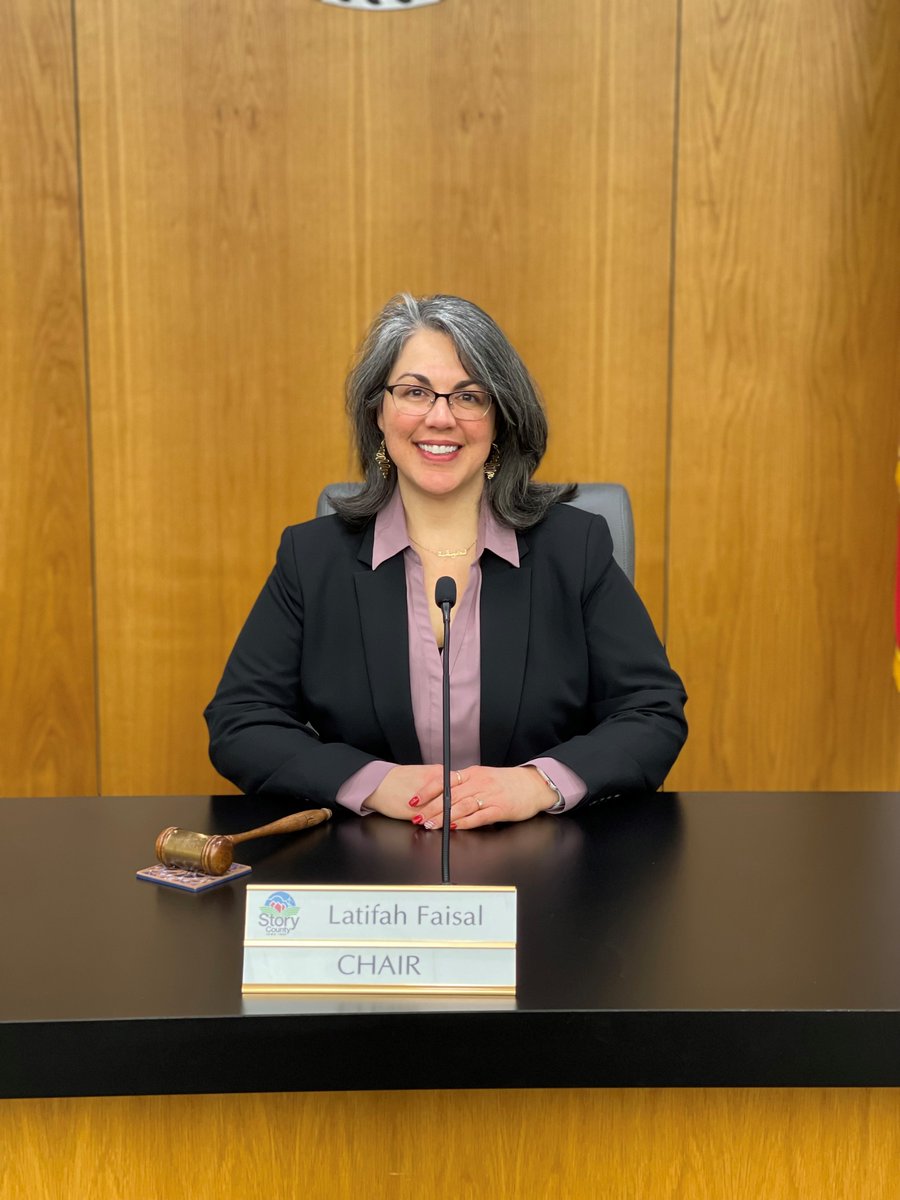 Yesterday at the annual organizational meeting of the Board of Supervisors, Latifah Faisal was elected to serve as Chair of the Story County Board of Supervisors for calendar year 2023. Congratulations, Latifah!