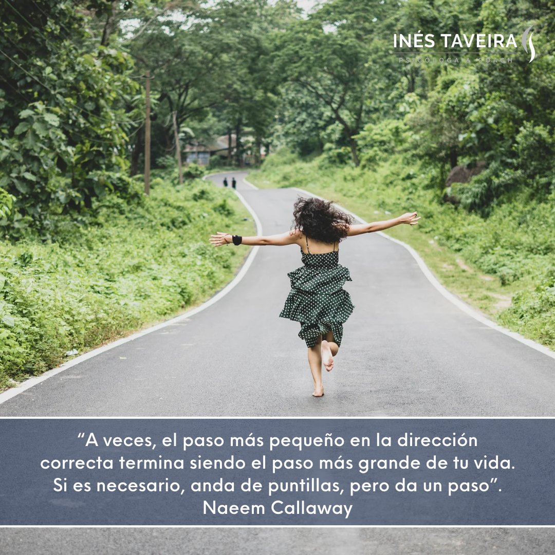 inestaveira's tweet photo. “A veces, el paso más pequeño en la dirección correcta termina siendo el paso más grande de tu vida. Si es necesario, anda de puntillas, pero da un paso”. Naeem Callaway

Todo empieza con un paso. 
#coachingejecutivo #coachingparamujeres #Coachingtips #opciones #familia #navidad https://t.co/mETX5029pS
