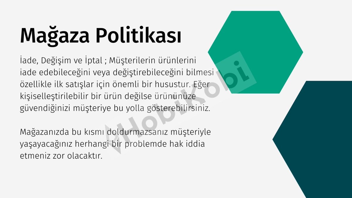 HobiKobi_'s tweet photo. Bu sunumda bulunan  'Mağaza Politikası' konusunun bir bölümünü ekteki görsellerde bulabilirsiniz. https://t.co/JuI2WE26jy