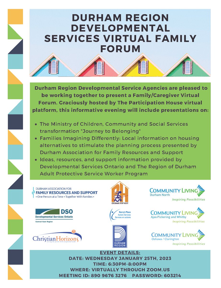 commlivingoc's tweet photo. DR Developmental Services organizations are hosting a virtual Family Forum on January 25, from 6:30 - 8pm.  Join the forum by logging into Zoom and using the Meeting ID and password provided on the poster.  Looks like a lot of great information will be provided! https://t.co/90vus7cawJ