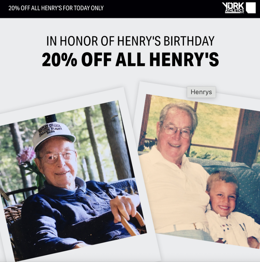 Did you know there is a York family shoe business?! 👟

20% off our flagship shoe, The Henry, named after our maternal grandfather! Miss you, Poppa. ❤️

yorkathleticsmfg.com/collections/th…