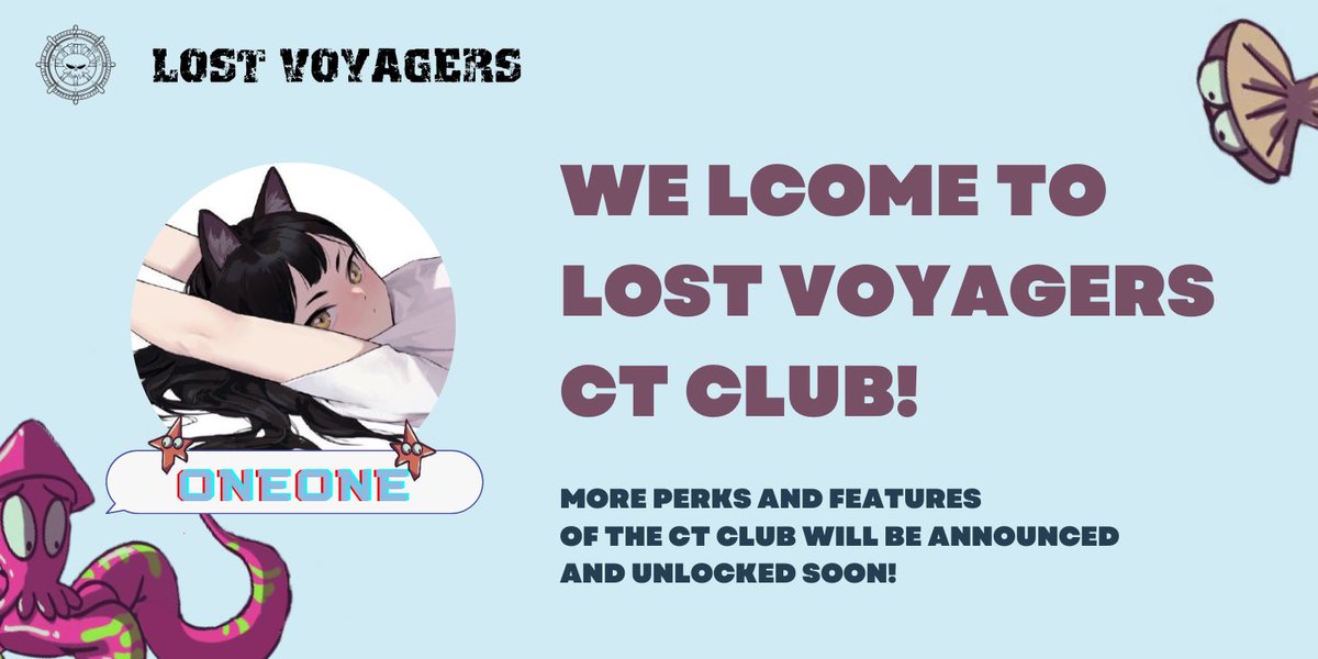 🏴‍☠️Welcome to #lostvoyagers CT CLUB!@ONEEE1128 

✨An enthusiast and practitioner of design and art
🎨Any voyagers who share the same interest as ONEONE?

🪙Get the Coin: galxe.com/lostvoyagers/c…
#NFT #giveaway #NFTfi #OAT