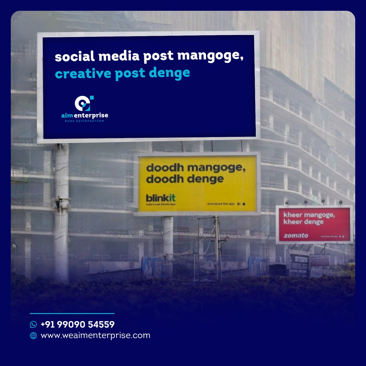 aimsentofficial's tweet photo. Social media post mangoge,
Creative social media post denge
.
.
.
@letsblinkit @zomato 
.
.
.
Call now
�� +91 9909054559
.
.
.
#Trending #TrendingNews #trendingtopic #momentmarketing #Memes #viral #Ads https://t.co/FljiJOyhLl