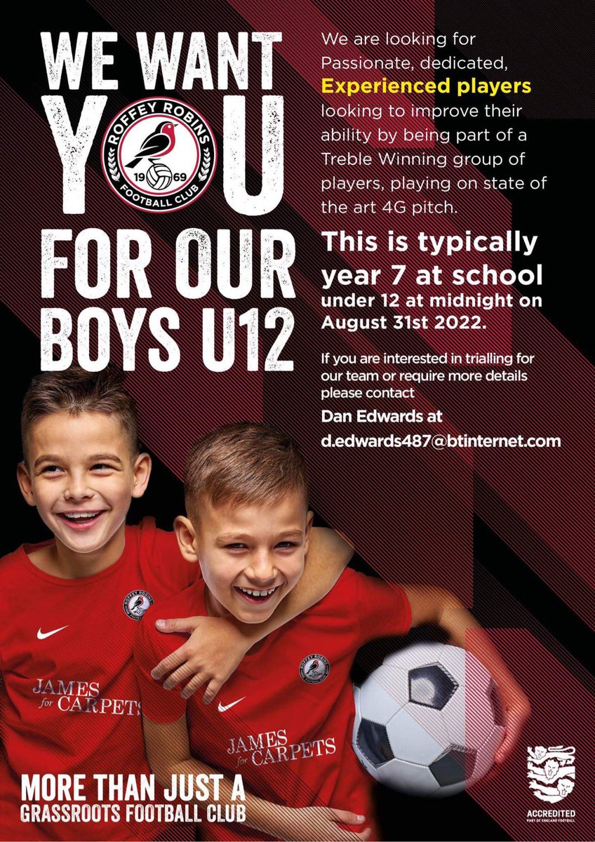 RoffeyRobinsFC's tweet photo. We’re looking for players ⚽️
#sussexfa #grassroots #horsham https://t.co/BPJdPxPYi1