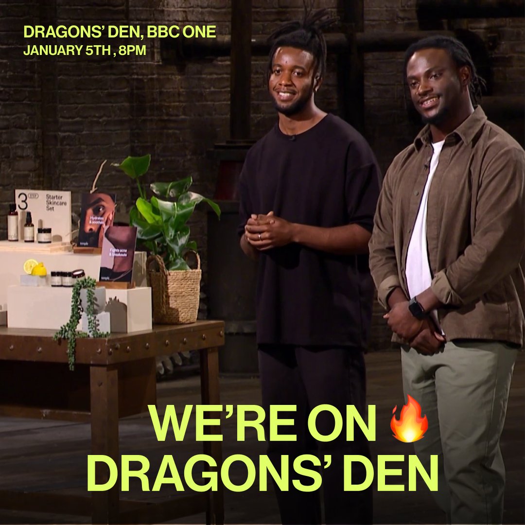 RaphSaidIt's tweet photo. It’s official!! TMPL will be appearing on Dragons’ Den!! 🎉

Thursday 5th January, 8PM on BBC ONE 🫣😅

Tune in to find out how we did.

RT, LIKE, SHARE 🙏🏾 https://t.co/2cov3nNXIL